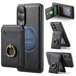 For Samsung Galaxy S25 Edge 5G DG.MING K1 MagSafe Detachable Wallet RFID Back Cover Phone Case(Black)