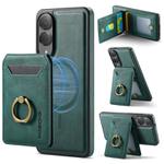 For Samsung Galaxy S25 Edge 5G DG.MING K1 MagSafe Detachable Wallet RFID Back Cover Phone Case(Green)
