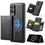 For Samsung Galaxy S25 Edge 5G DG.MING MAGKING-K2 Series MagSafe RFID Card Bag Detachable Phone Case(Black)