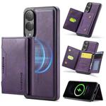 For Samsung Galaxy S25 Edge 5G DG.MING MAGKING-K2 Series MagSafe RFID Card Bag Detachable Phone Case(Purple)