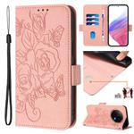 For OPPO A5 Pro China Embossed Rose RFID Anti-theft Leather Phone Case(Pink)