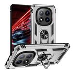 For Redmi Note 14 Pro 5G Shockproof TPU + PC Phone Case with Holder(Silver)