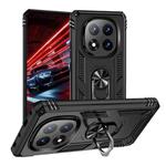 For Redmi Note 14 Pro+ 5G Shockproof TPU + PC Phone Case with Holder(Black)