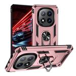 For Redmi Note 14 Pro+ 5G Shockproof TPU + PC Phone Case with Holder(Rose Gold)