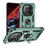 For Redmi Note 14 Pro+ 5G Shockproof TPU + PC Phone Case with Holder(Dark Green)