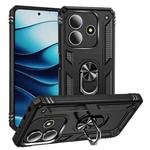 For Redmi Note 14 5G Shockproof TPU + PC Phone Case with Holder(Black)