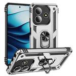 For Redmi Note 14 5G Shockproof TPU + PC Phone Case with Holder(Silver)