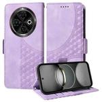 For Tecno Spark 30C Embossed Rhombus Starry Leather Phone Case(Purple)