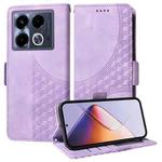 For Infinix Note 40 4G Embossed Rhombus Starry Leather Phone Case(Purple)