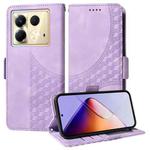 For Infinix Note 40 5G Embossed Rhombus Starry Leather Phone Case(Purple)