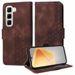 For Infinix Hot 50 4G Embossed Rhombus Starry Leather Phone Case(Brown)