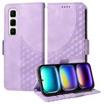 For Infinix Hot 50 Pro+ 4G Embossed Rhombus Starry Leather Phone Case(Purple)