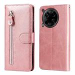 For Tecno Camon 30 4G / 5G Fashion Calf Texture Zipper Leather Phone Case(Rose Gold)