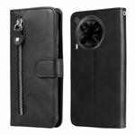 For Tecno Camon 30 4G / 5G Fashion Calf Texture Zipper Leather Phone Case(Black)