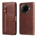 For Tecno Camon 30 Pro Fashion Calf Texture Zipper Leather Phone Case(Brown)