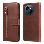 For Tecno Spark Go 1 / Pop 9 / Spark Go 2025 Fashion Calf Texture Zipper Leather Phone Case(Brown)