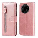 For Tecno Camon 30S / Camon 30S Pro Fashion Calf Texture Zipper Leather Phone Case(Rose Gold)