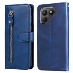 For Tecno Pova 7 5G Fashion Calf Texture Zipper Leather Phone Case(Blue)