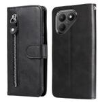 For Tecno Pova 7 5G Fashion Calf Texture Zipper Leather Phone Case(Black)