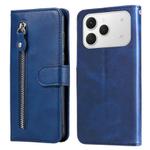 For Tecno Spark 40 4G Fashion Calf Texture Zipper Leather Phone Case(Blue)