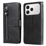 For Tecno Spark 40 4G Fashion Calf Texture Zipper Leather Phone Case(Black)