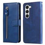 For Tecno Spark 40 Pro 4G Fashion Calf Texture Zipper Leather Phone Case(Blue)
