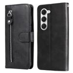 For Tecno Spark 40 Pro 4G Fashion Calf Texture Zipper Leather Phone Case(Black)