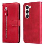 For Tecno Spark 40 Pro 4G Fashion Calf Texture Zipper Leather Phone Case(Red)