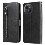 For Tecno Spark 40C Fashion Calf Texture Zipper Leather Phone Case(Black)