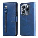 For Infinix Hot 40 / Hot 40 Pro Fashion Calf Texture Zipper Leather Phone Case(Blue)