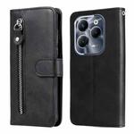 For Infinix Hot 40 / Hot 40 Pro Fashion Calf Texture Zipper Leather Phone Case(Black)