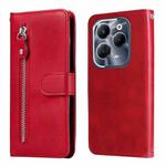 For Infinix Hot 40 / Hot 40 Pro Fashion Calf Texture Zipper Leather Phone Case(Red)