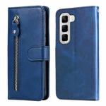 For Infinix Hot 50 4G Fashion Calf Texture Zipper Leather Phone Case(Blue)