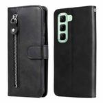 For Infinix Hot 50 5G Fashion Calf Texture Zipper Leather Phone Case(Black)