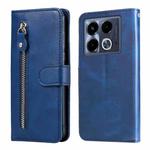 For Infinix Note 40 4G Fashion Calf Texture Zipper Leather Phone Case(Blue)