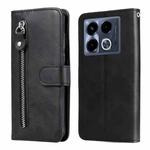 For Infinix Note 40 4G Fashion Calf Texture Zipper Leather Phone Case(Black)