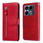 For Infinix Note 40 4G Fashion Calf Texture Zipper Leather Phone Case(Red)