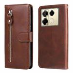 For Infinix Note 40 Pro 4G / 5G / Note 40 Pro+ Fashion Calf Texture Zipper Leather Phone Case(Brown)