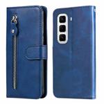 For Infinix Hot 50 Pro+ 4G Fashion Calf Texture Zipper Leather Phone Case(Blue)