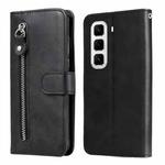 For Infinix Hot 50 Pro+ 4G Fashion Calf Texture Zipper Leather Phone Case(Black)