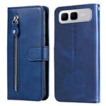 For Infinix Smart 10 Plus 4G Fashion Calf Texture Zipper Leather Phone Case(Blue)