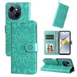 For Tecno Spark Go 1 / Pop 9 / Spark Go 2025 Embossed Sunflower Leather Phone Case(Green)