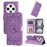 For Tecno Spark 30 4G Embossed Sunflower Leather Phone Case(Purple)