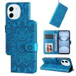 For Tecno Spark 30 5G / Pova 6 Neo 5G Embossed Sunflower Leather Phone Case(Blue)