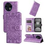 For Tecno Spark 30 Pro 4G Embossed Sunflower Leather Phone Case(Purple)