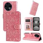 For Tecno Spark 30 Pro 4G Embossed Sunflower Leather Phone Case(Pink)