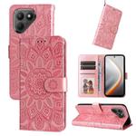 For Tecno Pova 7 5G Embossed Sunflower Leather Phone Case(Pink)