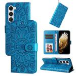 For Tecno Spark 40 Pro 4G Embossed Sunflower Leather Phone Case(Blue)