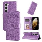 For Tecno Spark 40 Pro 4G Embossed Sunflower Leather Phone Case(Purple)