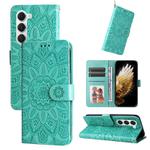 For Tecno Spark 40 Pro 4G Embossed Sunflower Leather Phone Case(Green)